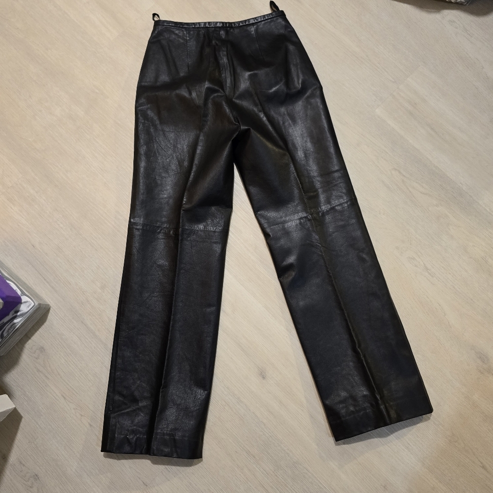 Banana Republic Black Leather Trousers size 6